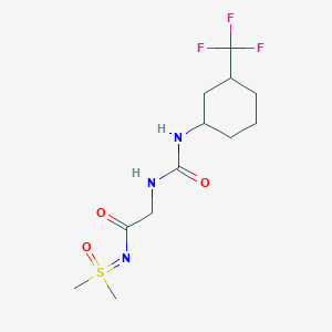 molecular formula C12H20F3N3O3S B6987155 N-[dimethyl(oxo)-lambda6-sulfanylidene]-2-[[3-(trifluoromethyl)cyclohexyl]carbamoylamino]acetamide 