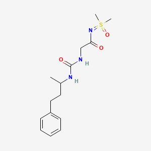 molecular formula C15H23N3O3S B6987158 N-[dimethyl(oxo)-lambda6-sulfanylidene]-2-(4-phenylbutan-2-ylcarbamoylamino)acetamide 
