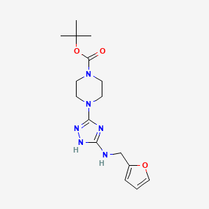 molecular formula C16H24N6O3 B6987173 tert-butyl 4-[5-(furan-2-ylmethylamino)-1H-1,2,4-triazol-3-yl]piperazine-1-carboxylate 