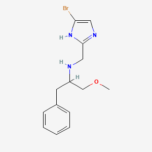 molecular formula C14H18BrN3O B6987203 N-[(5-bromo-1H-imidazol-2-yl)methyl]-1-methoxy-3-phenylpropan-2-amine 