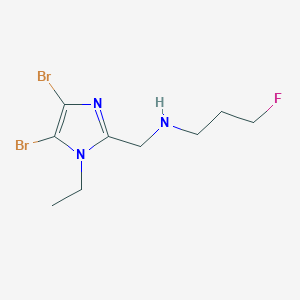 molecular formula C9H14Br2FN3 B6987217 N-[(4,5-dibromo-1-ethylimidazol-2-yl)methyl]-3-fluoropropan-1-amine 