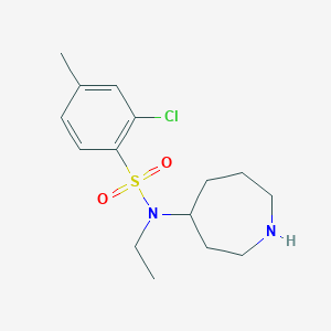 molecular formula C15H23ClN2O2S B6987256 N-(azepan-4-yl)-2-chloro-N-ethyl-4-methylbenzenesulfonamide 