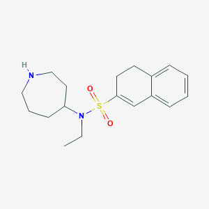 molecular formula C18H26N2O2S B6987258 N-(azepan-4-yl)-N-ethyl-3,4-dihydronaphthalene-2-sulfonamide 