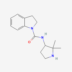 molecular formula C15H21N3O B6987260 N-(2,2-dimethylpyrrolidin-3-yl)-2,3-dihydroindole-1-carboxamide 