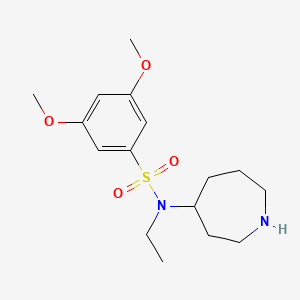 molecular formula C16H26N2O4S B6987267 N-(azepan-4-yl)-N-ethyl-3,5-dimethoxybenzenesulfonamide 