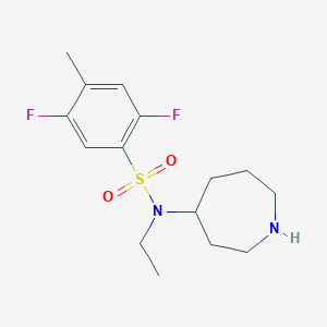 molecular formula C15H22F2N2O2S B6987271 N-(azepan-4-yl)-N-ethyl-2,5-difluoro-4-methylbenzenesulfonamide 
