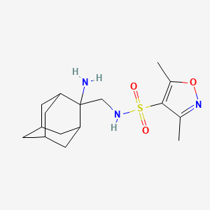 molecular formula C16H25N3O3S B6987289 N-[(2-amino-2-adamantyl)methyl]-3,5-dimethyl-1,2-oxazole-4-sulfonamide 
