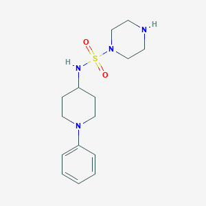 molecular formula C15H24N4O2S B6987303 N-(1-phenylpiperidin-4-yl)piperazine-1-sulfonamide 