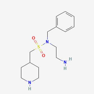 molecular formula C15H25N3O2S B6987314 N-(2-aminoethyl)-N-benzyl-1-piperidin-4-ylmethanesulfonamide 