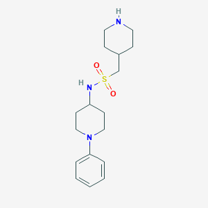 molecular formula C17H27N3O2S B6987326 N-(1-phenylpiperidin-4-yl)-1-piperidin-4-ylmethanesulfonamide 