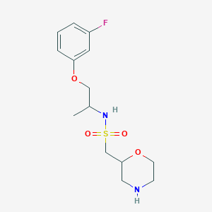 molecular formula C14H21FN2O4S B6987337 N-[1-(3-fluorophenoxy)propan-2-yl]-1-morpholin-2-ylmethanesulfonamide 