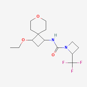 molecular formula C15H23F3N2O3 B6987714 N-(3-ethoxy-7-oxaspiro[3.5]nonan-1-yl)-2-(trifluoromethyl)azetidine-1-carboxamide 