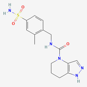 molecular formula C15H19N5O3S B6987787 N-[(2-methyl-4-sulfamoylphenyl)methyl]-1,5,6,7-tetrahydropyrazolo[4,3-b]pyridine-4-carboxamide 