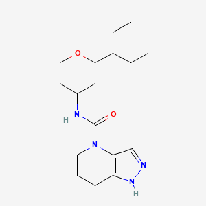 molecular formula C17H28N4O2 B6987803 N-(2-pentan-3-yloxan-4-yl)-1,5,6,7-tetrahydropyrazolo[4,3-b]pyridine-4-carboxamide 