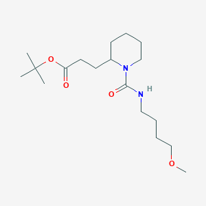 molecular formula C18H34N2O4 B6987846 Tert-butyl 3-[1-(4-methoxybutylcarbamoyl)piperidin-2-yl]propanoate 