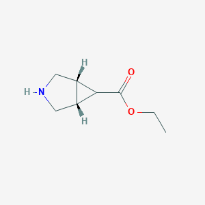 molecular formula C8H13NO2 B069879 (1R,5S,6r)-rel-Ethyl 3-azabicyclo[3.1.0]hexane-6-carboxylate CAS No. 174456-77-0