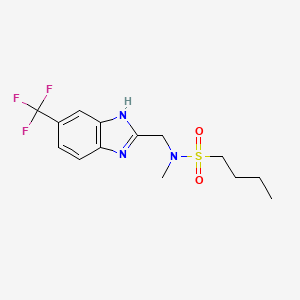 molecular formula C14H18F3N3O2S B6987952 N-methyl-N-[[6-(trifluoromethyl)-1H-benzimidazol-2-yl]methyl]butane-1-sulfonamide 