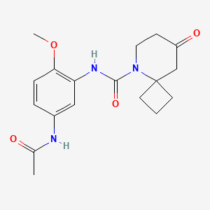 molecular formula C18H23N3O4 B6988000 N-(5-acetamido-2-methoxyphenyl)-8-oxo-5-azaspiro[3.5]nonane-5-carboxamide 