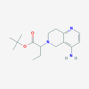 molecular formula C16H25N3O2 B6988046 tert-butyl 2-(4-amino-7,8-dihydro-5H-1,6-naphthyridin-6-yl)butanoate 
