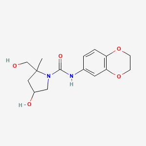 molecular formula C15H20N2O5 B6988056 N-(2,3-dihydro-1,4-benzodioxin-6-yl)-4-hydroxy-2-(hydroxymethyl)-2-methylpyrrolidine-1-carboxamide 