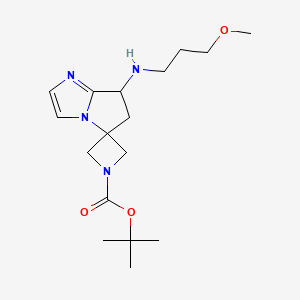molecular formula C17H28N4O3 B6988079 Tert-butyl 7-(3-methoxypropylamino)spiro[6,7-dihydropyrrolo[1,2-a]imidazole-5,3'-azetidine]-1'-carboxylate 