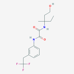 molecular formula C16H21F3N2O3 B6988140 N'-(1-hydroxy-3-methylpentan-3-yl)-N-[3-(2,2,2-trifluoroethyl)phenyl]oxamide 