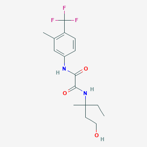 molecular formula C16H21F3N2O3 B6988143 N'-(1-hydroxy-3-methylpentan-3-yl)-N-[3-methyl-4-(trifluoromethyl)phenyl]oxamide 