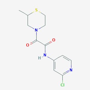 molecular formula C12H14ClN3O2S B6988302 N-(2-chloropyridin-4-yl)-2-(2-methylthiomorpholin-4-yl)-2-oxoacetamide 
