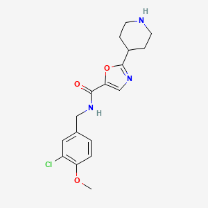 molecular formula C17H20ClN3O3 B6988612 N-[(3-chloro-4-methoxyphenyl)methyl]-2-piperidin-4-yl-1,3-oxazole-5-carboxamide 