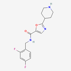 molecular formula C16H17F2N3O2 B6988639 N-[(2,4-difluorophenyl)methyl]-2-piperidin-4-yl-1,3-oxazole-5-carboxamide 