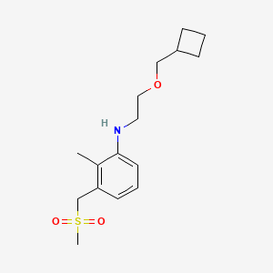 molecular formula C16H25NO3S B6988680 N-[2-(cyclobutylmethoxy)ethyl]-2-methyl-3-(methylsulfonylmethyl)aniline 