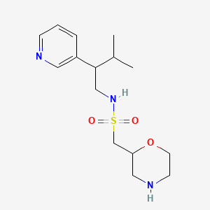 molecular formula C15H25N3O3S B6988694 N-(3-methyl-2-pyridin-3-ylbutyl)-1-morpholin-2-ylmethanesulfonamide 