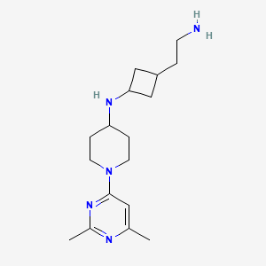 molecular formula C17H29N5 B6988716 N-[3-(2-aminoethyl)cyclobutyl]-1-(2,6-dimethylpyrimidin-4-yl)piperidin-4-amine 