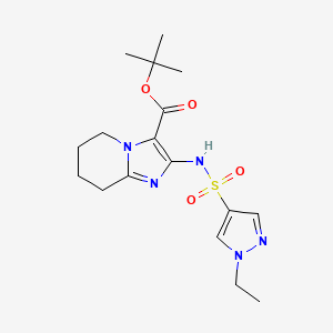 molecular formula C17H25N5O4S B6988801 Tert-butyl 2-[(1-ethylpyrazol-4-yl)sulfonylamino]-5,6,7,8-tetrahydroimidazo[1,2-a]pyridine-3-carboxylate 