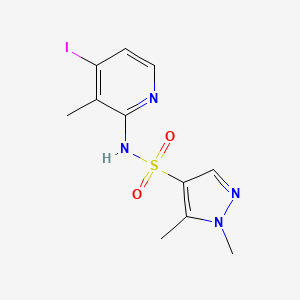 molecular formula C11H13IN4O2S B6988829 N-(4-iodo-3-methylpyridin-2-yl)-1,5-dimethylpyrazole-4-sulfonamide 