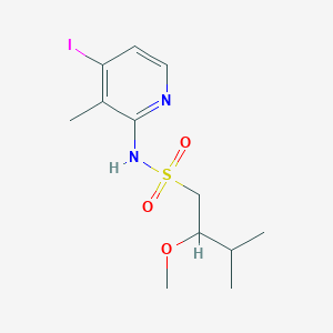 molecular formula C12H19IN2O3S B6988835 N-(4-iodo-3-methylpyridin-2-yl)-2-methoxy-3-methylbutane-1-sulfonamide 
