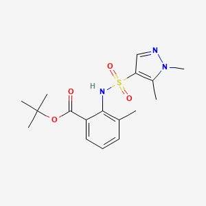 molecular formula C17H23N3O4S B6988849 Tert-butyl 2-[(1,5-dimethylpyrazol-4-yl)sulfonylamino]-3-methylbenzoate 