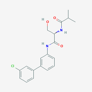 molecular formula C19H21ClN2O3 B6988880 N-[(2S)-1-[3-(3-chlorophenyl)anilino]-3-hydroxy-1-oxopropan-2-yl]-2-methylpropanamide 