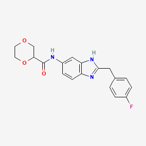 molecular formula C19H18FN3O3 B6988891 N-[2-[(4-fluorophenyl)methyl]-3H-benzimidazol-5-yl]-1,4-dioxane-2-carboxamide 