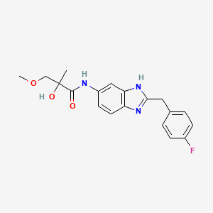 molecular formula C19H20FN3O3 B6988893 N-[2-[(4-fluorophenyl)methyl]-3H-benzimidazol-5-yl]-2-hydroxy-3-methoxy-2-methylpropanamide 
