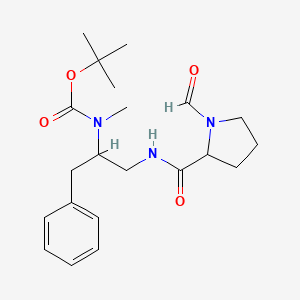 molecular formula C21H31N3O4 B6988908 tert-butyl N-[1-[(1-formylpyrrolidine-2-carbonyl)amino]-3-phenylpropan-2-yl]-N-methylcarbamate 