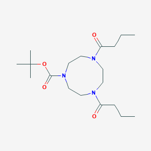 molecular formula C19H35N3O4 B6988914 Tert-butyl 4,7-di(butanoyl)-1,4,7-triazonane-1-carboxylate 