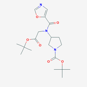 molecular formula C19H29N3O6 B6988948 Tert-butyl 3-[[2-[(2-methylpropan-2-yl)oxy]-2-oxoethyl]-(1,3-oxazole-5-carbonyl)amino]pyrrolidine-1-carboxylate 