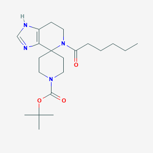 molecular formula C21H34N4O3 B6988961 tert-butyl 5-hexanoylspiro[6,7-dihydro-1H-imidazo[4,5-c]pyridine-4,4'-piperidine]-1'-carboxylate 