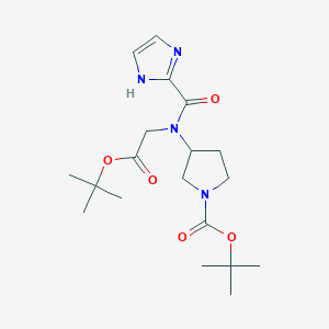 molecular formula C19H30N4O5 B6988968 tert-butyl 3-[1H-imidazole-2-carbonyl-[2-[(2-methylpropan-2-yl)oxy]-2-oxoethyl]amino]pyrrolidine-1-carboxylate 