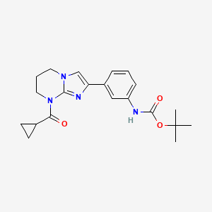 molecular formula C21H26N4O3 B6988975 tert-butyl N-[3-[8-(cyclopropanecarbonyl)-6,7-dihydro-5H-imidazo[1,2-a]pyrimidin-2-yl]phenyl]carbamate 