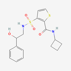 molecular formula C17H20N2O4S2 B6989074 N-cyclobutyl-3-[(2-hydroxy-2-phenylethyl)sulfamoyl]thiophene-2-carboxamide 