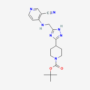 molecular formula C19H25N7O2 B6989081 tert-butyl 4-[5-[[(3-cyanopyridin-4-yl)amino]methyl]-1H-1,2,4-triazol-3-yl]piperidine-1-carboxylate 