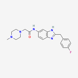 molecular formula C21H24FN5O B6989101 N-[2-[(4-fluorophenyl)methyl]-3H-benzimidazol-5-yl]-2-(4-methylpiperazin-1-yl)acetamide 