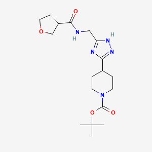molecular formula C18H29N5O4 B6989111 tert-butyl 4-[5-[(oxolane-3-carbonylamino)methyl]-1H-1,2,4-triazol-3-yl]piperidine-1-carboxylate 